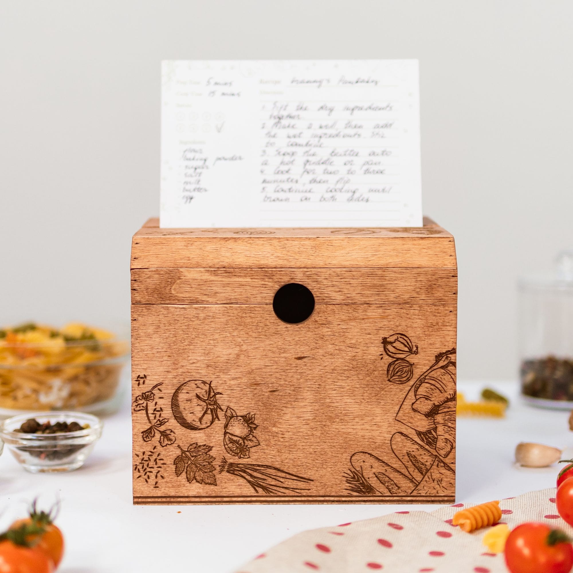 Wooden Recipe Box – Peppers Theme