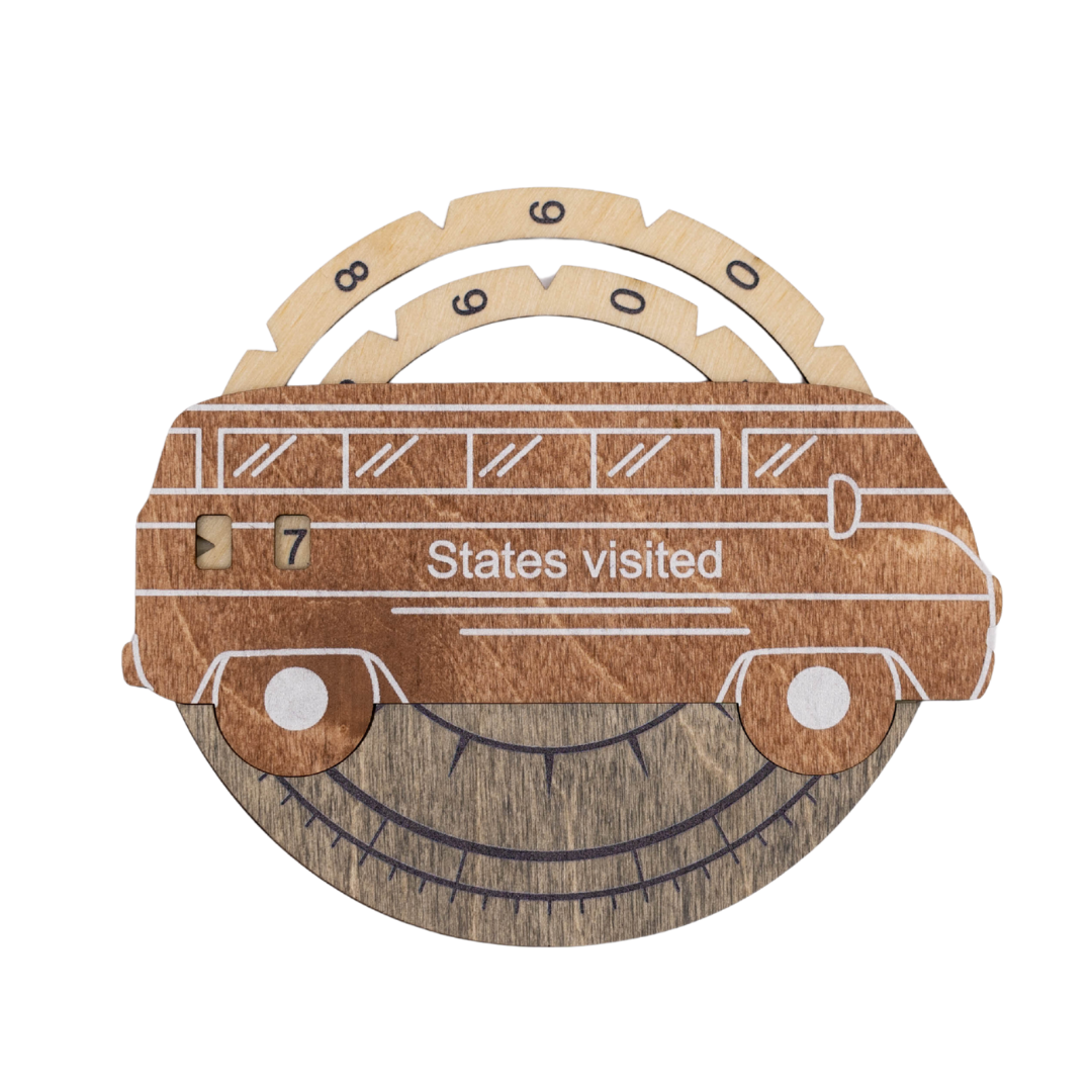 Travel Tracker 3D Wooden – Smokey