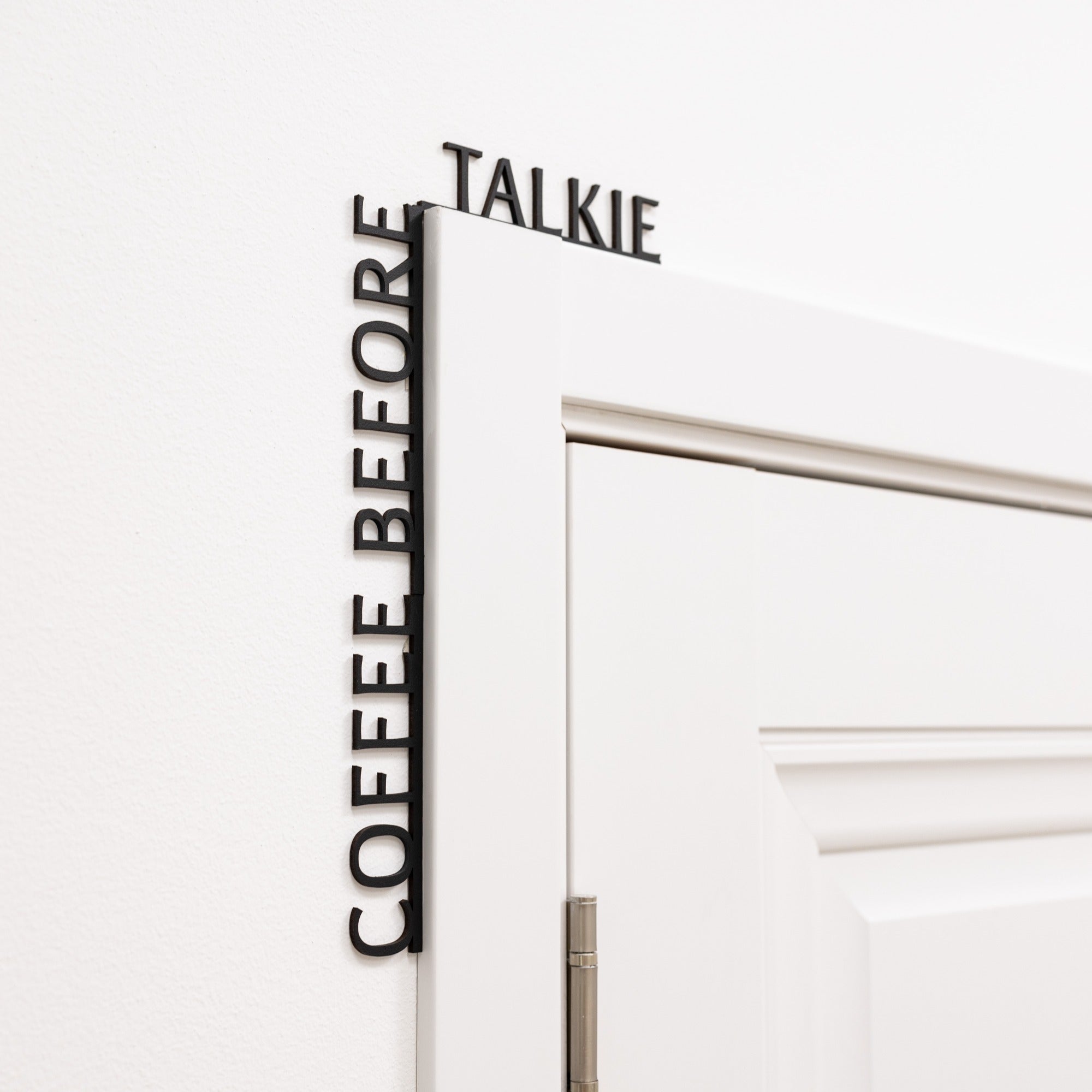 Wooden Corner Quote – Coffee Before Talkie