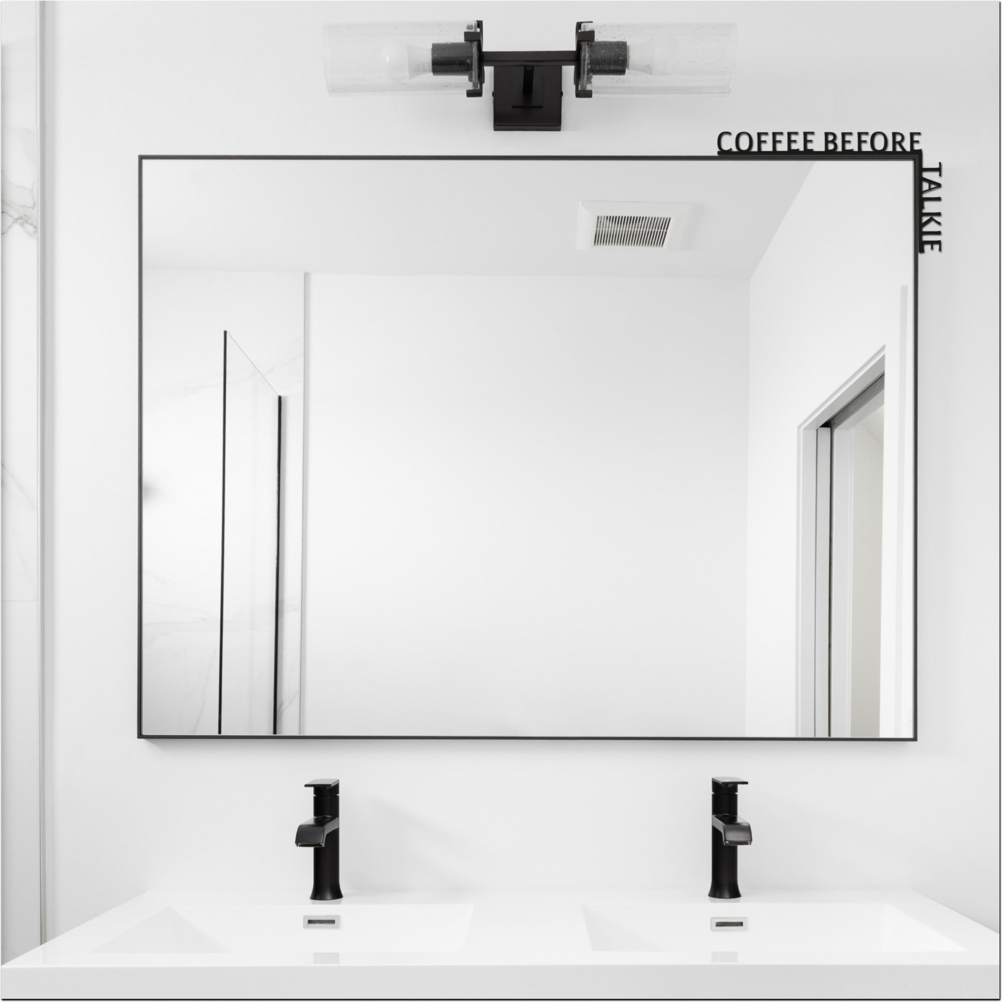 Wooden Corner Quote – Coffee Before Talkie