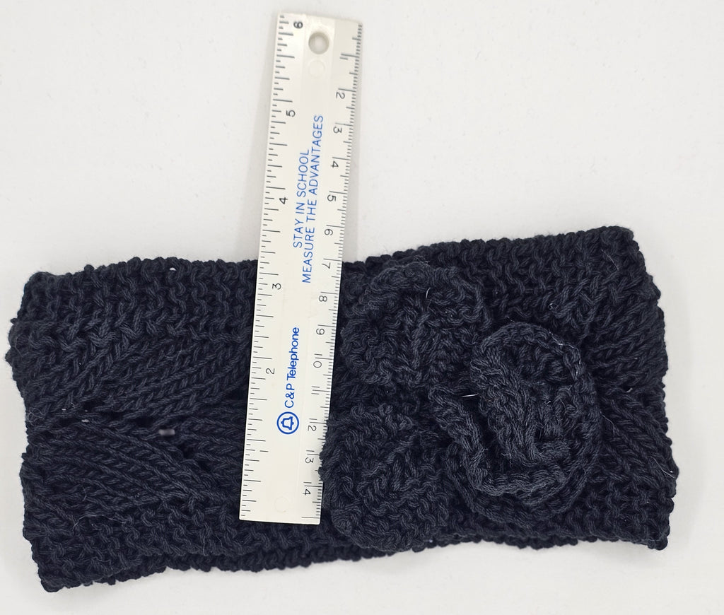 Hand Knit Headband - Black