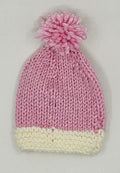 Hand Knit Newborn Beanie with pom-pom