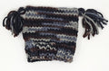 Hand Knit Newborn Beanie Striped - Black and Grey