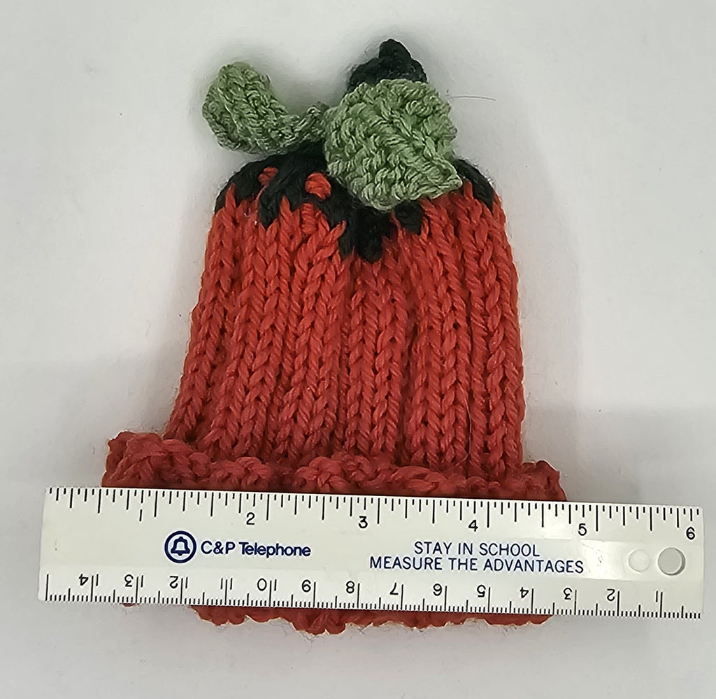 Hand Knit Newborn Pumpkin Beanie