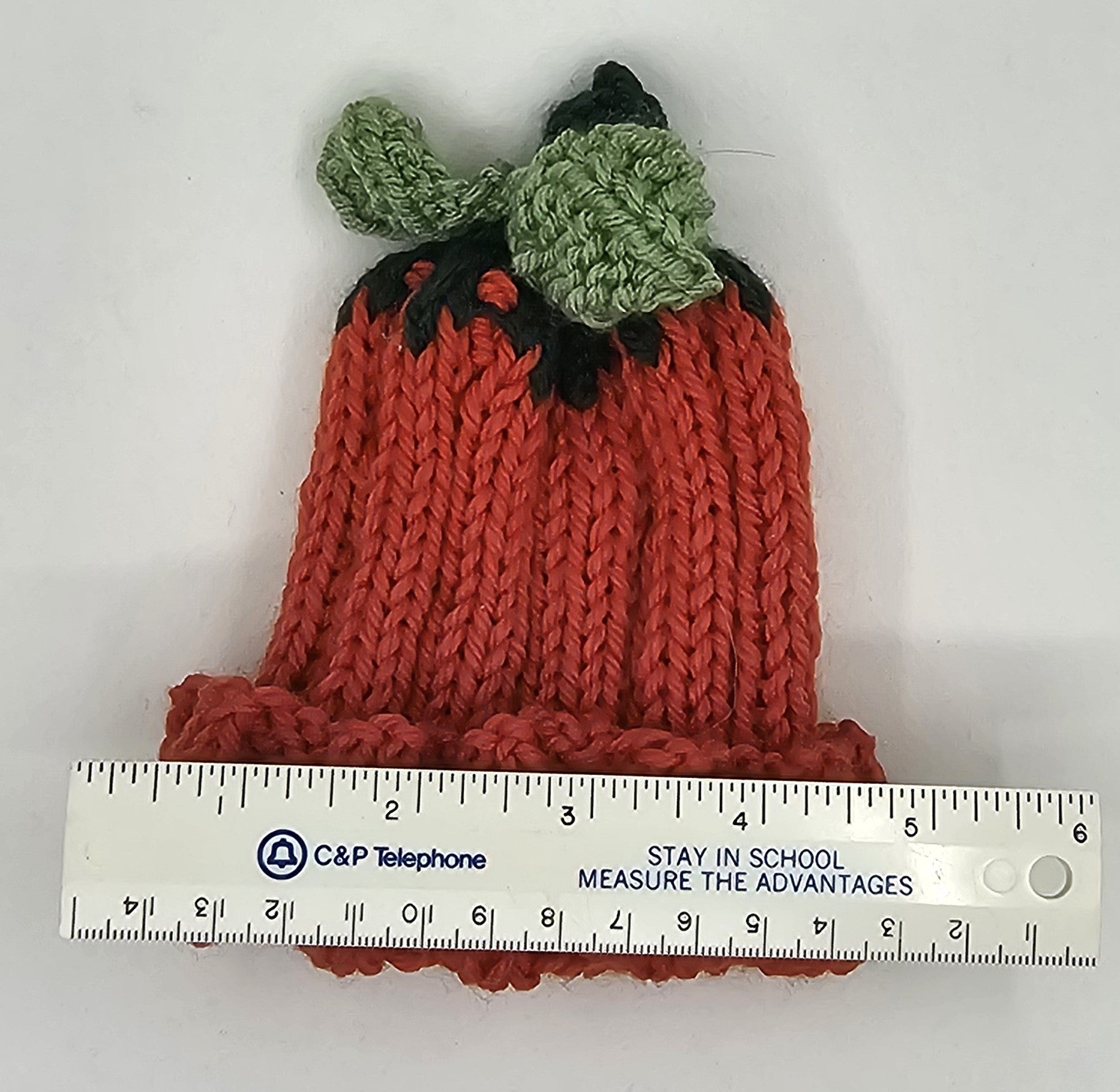 Hand Knit Newborn Pumpkin Beanie