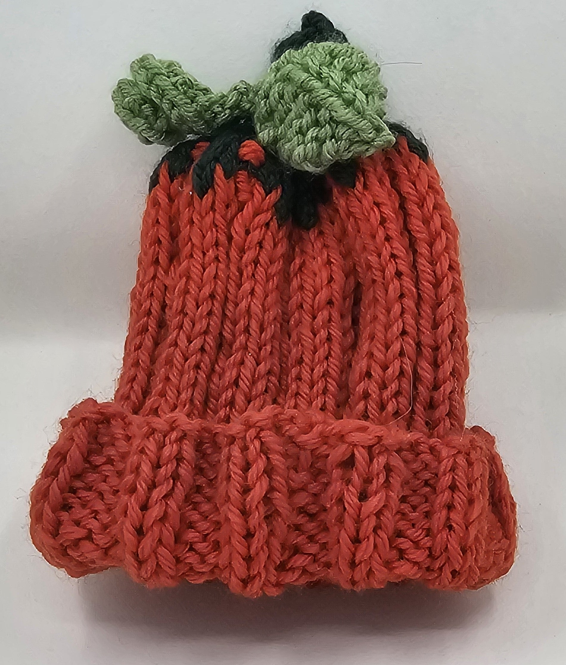 Hand Knit Newborn Pumpkin Beanie