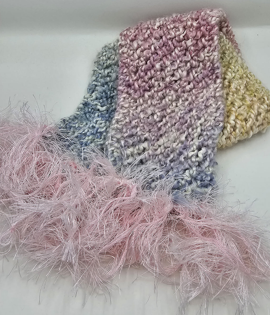Hand Knit Toddler Scarf with Fringe