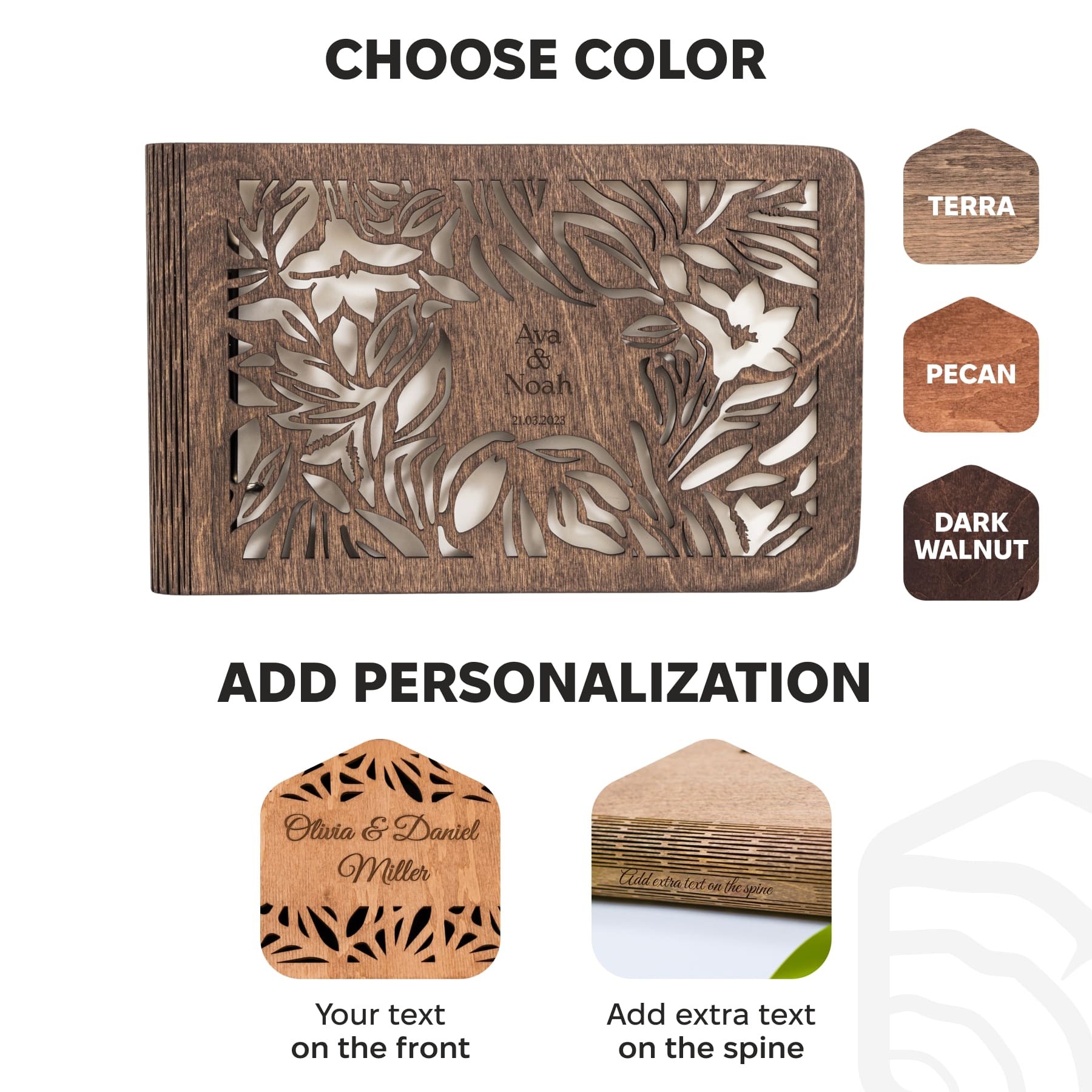 Wooden Photo Album - Wildflower